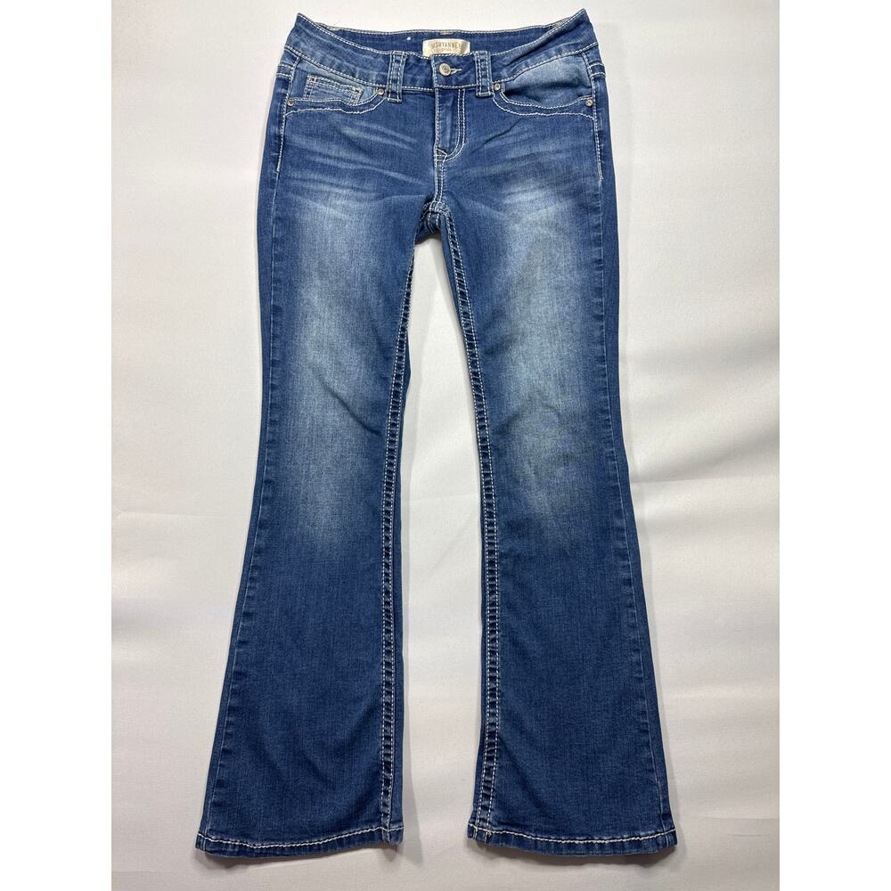 Shyanne Girls Youth Flap Pocket Bootcut Blue Denim Jeans - Size 12 (26x26)